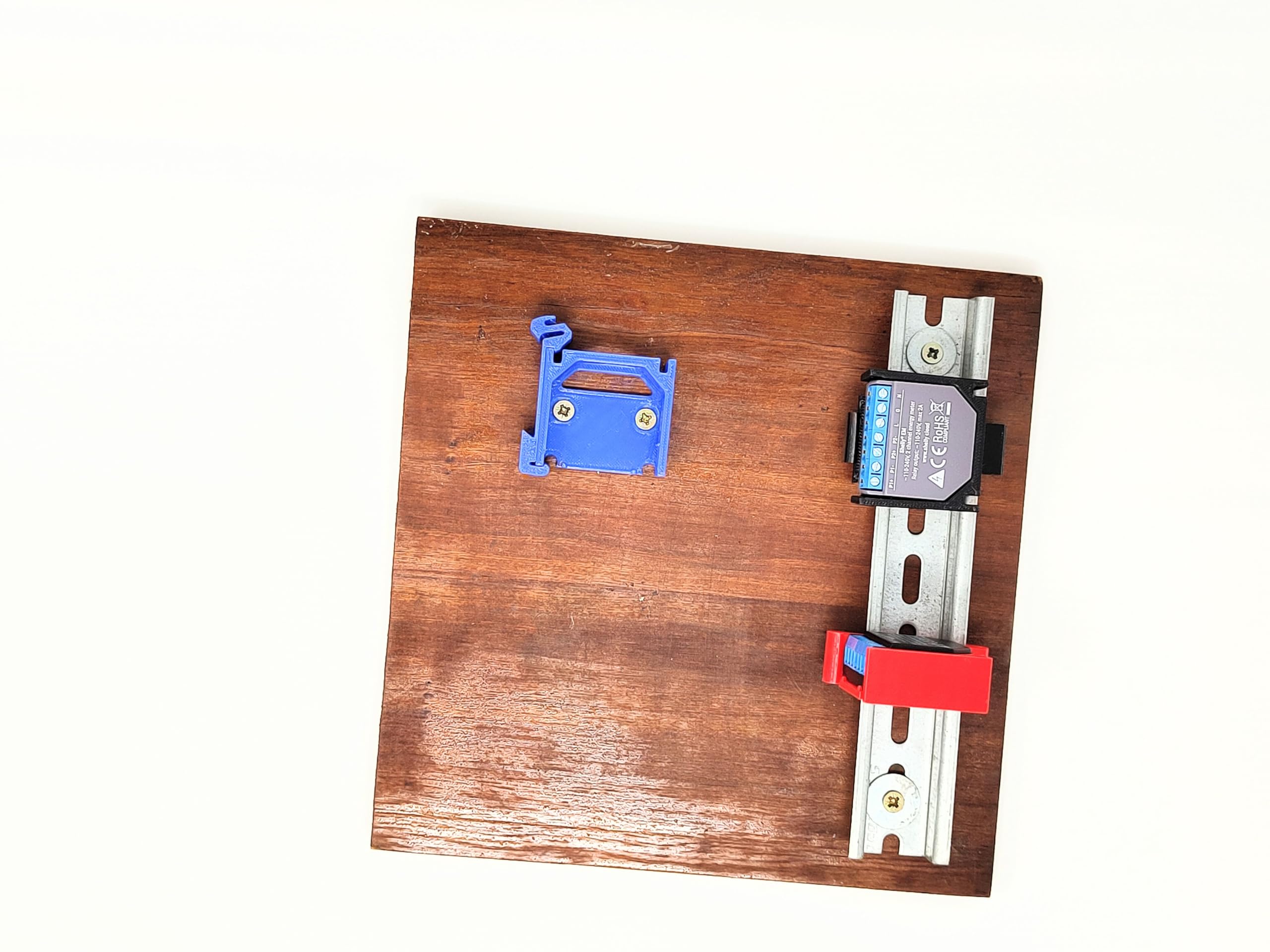 Fraos 1 x Shelly - Soporte adaptador para Shelly EM y 2.5 - DIN y pared - Impreso en PETG de alta resistencia al calor (1)