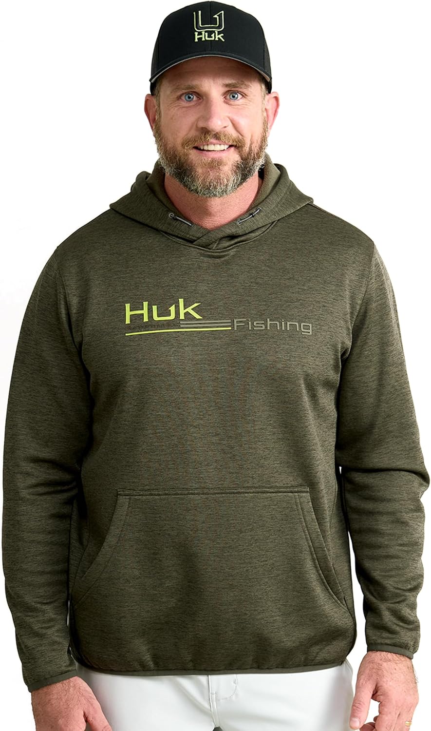 HUK mens Coldfront+ Graphic Hoodie, Performance Fishing Hoodie