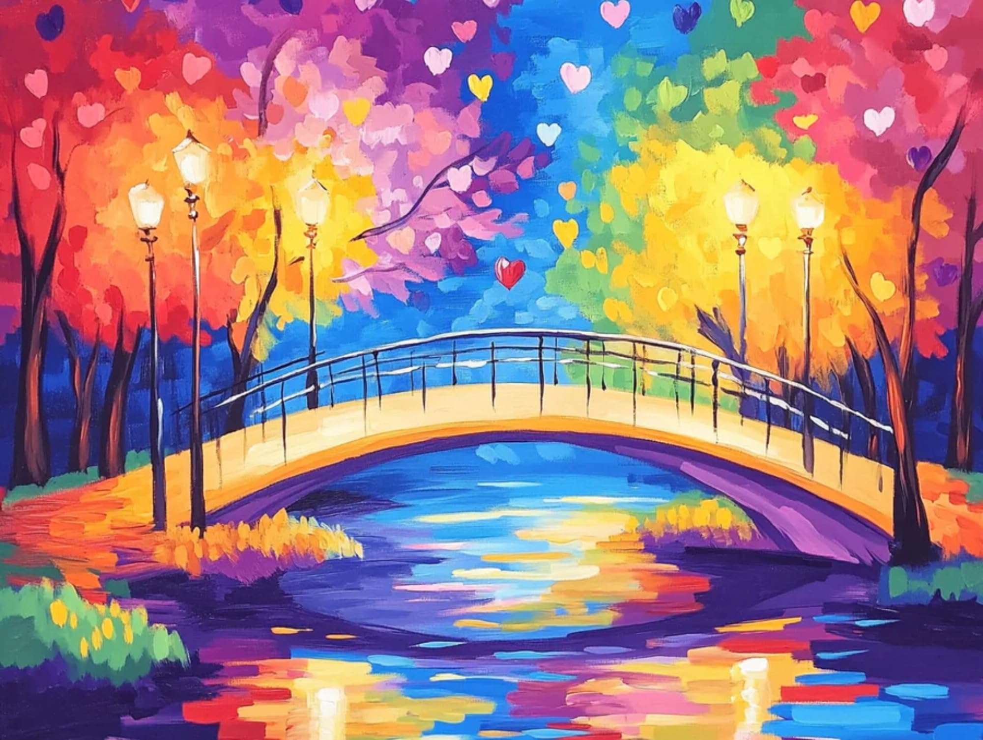 HEFEIS 5D Diamond Painting Kit for Adults,Diamond Art Kits for Beginner,Gem Art,Crystal Art Kits Full Round Drill for Home Wall Decor Gifts for Women, Men (Bridge)