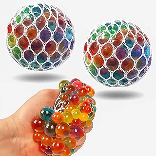 Sponsored Ad - GRAPHENE 2 Pcs Squishy Stress Ball for Kids Squeeze Toy Pressure Relieve Anti-Stress Anti Anxiety Multicolor Magic Slime Mesh Ball Squeeze Grape Balls Return Gifts