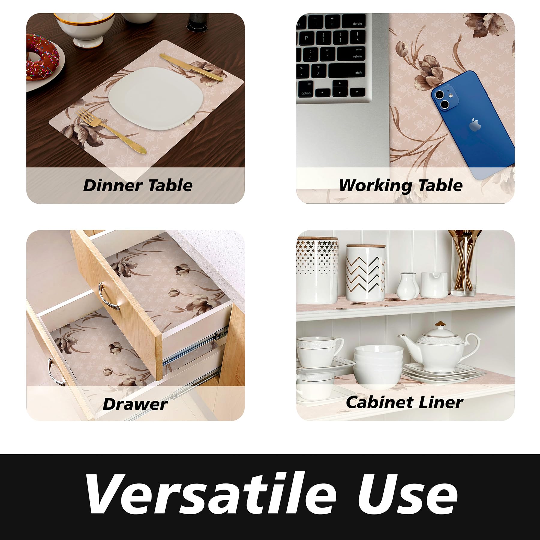 Floral Shelf Liners - Protect & Decorate Kitchen Cabinets -4 Floral Shelf Liners - Protect & Decorate Kitchen Cabinets -4