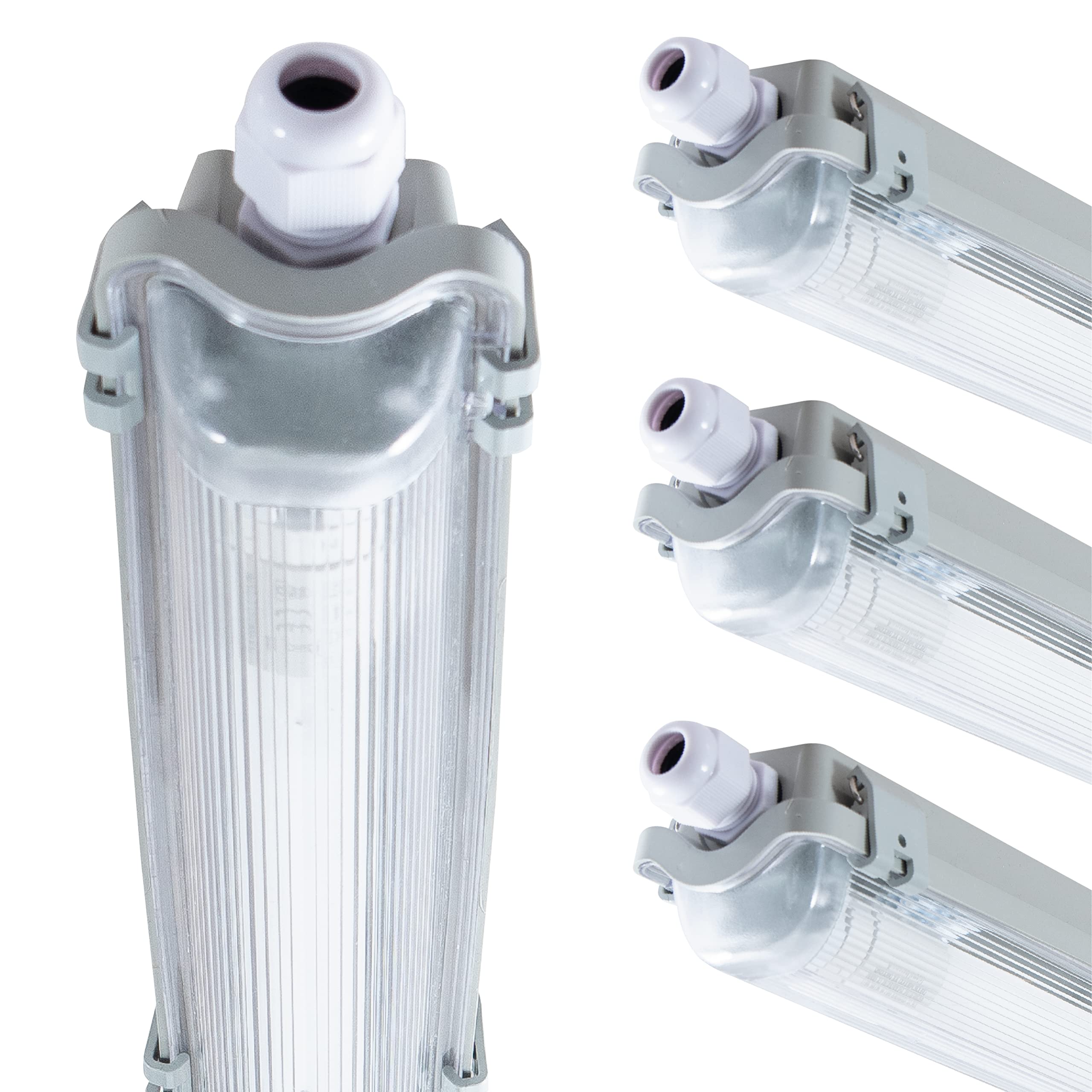 Proventa LED-Feuchtraumleuchte 150cm 24W 1x Röhre G13 kaltweiss - 4x Sparpack