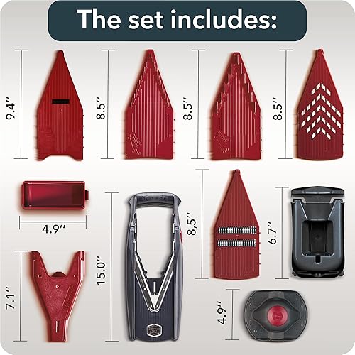 Miniatura 2 de Börner Vital Mandoline Vegetable Slicer Professional Set (11 pcs.)  Fruit and Vegetable Cutter  V-slicer + Slice Insert + Safety Guard +Accessories