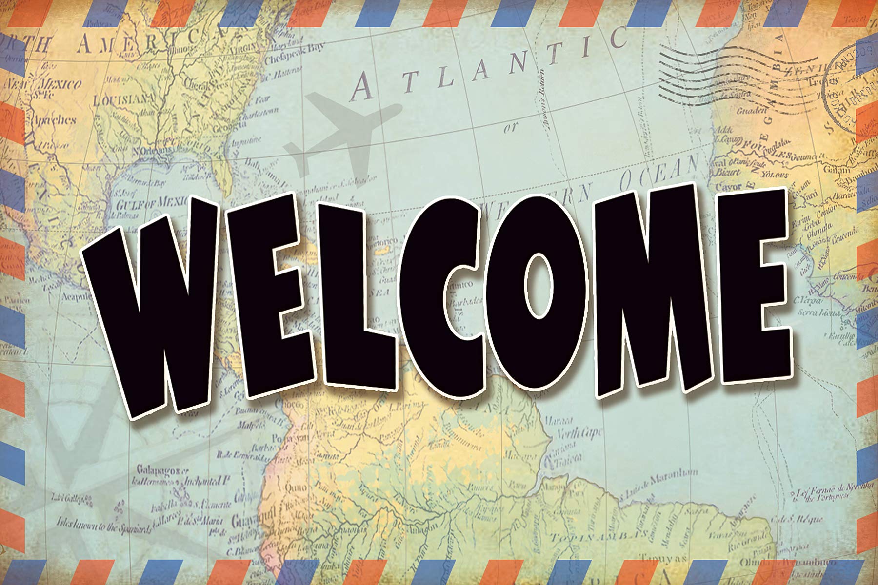 Travel The Map Welcome Postcards