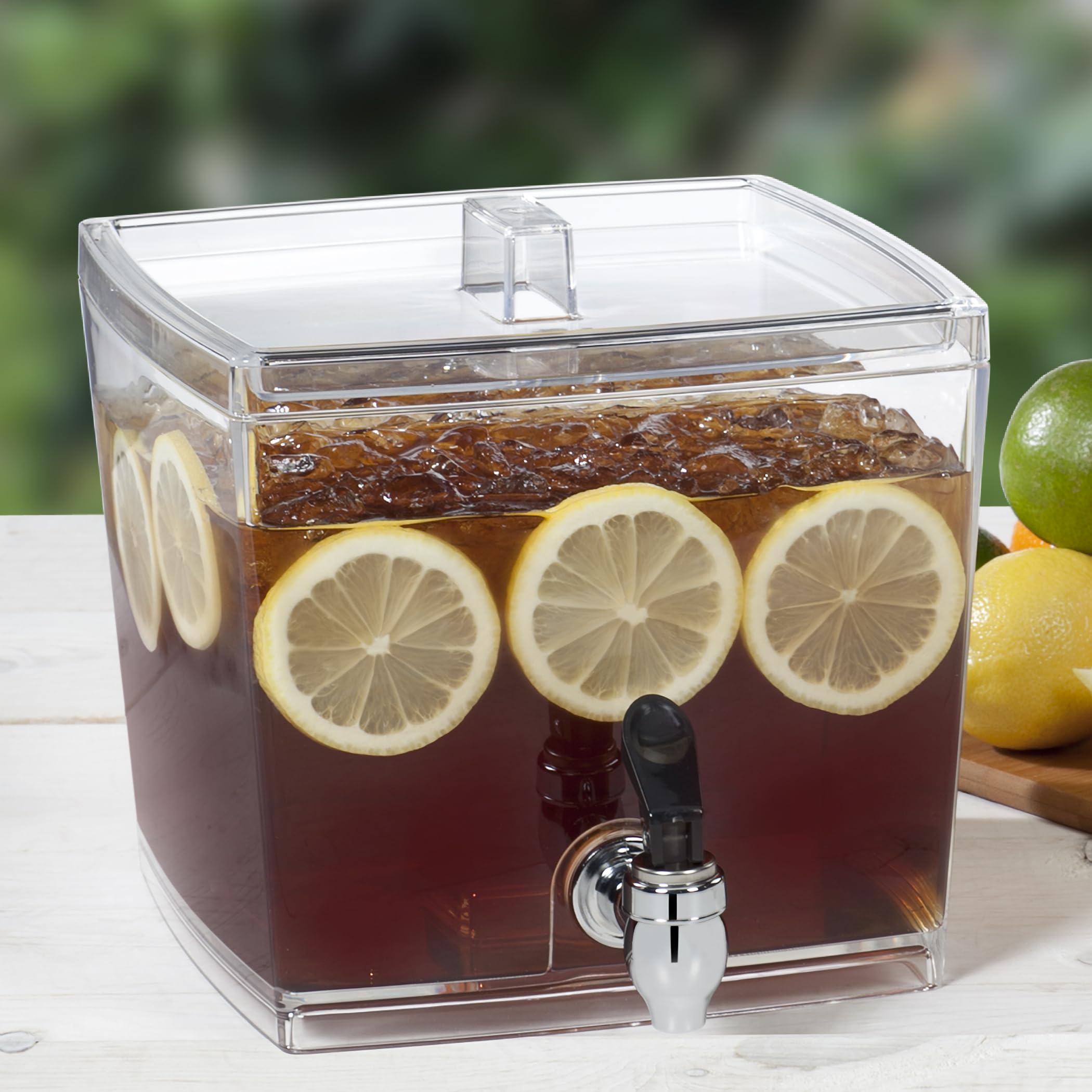Creative Bath CreativeWare BEV12CLR Dispensador de bebidas sin funda base, 1.5 galones, 1.5 galones, transparente