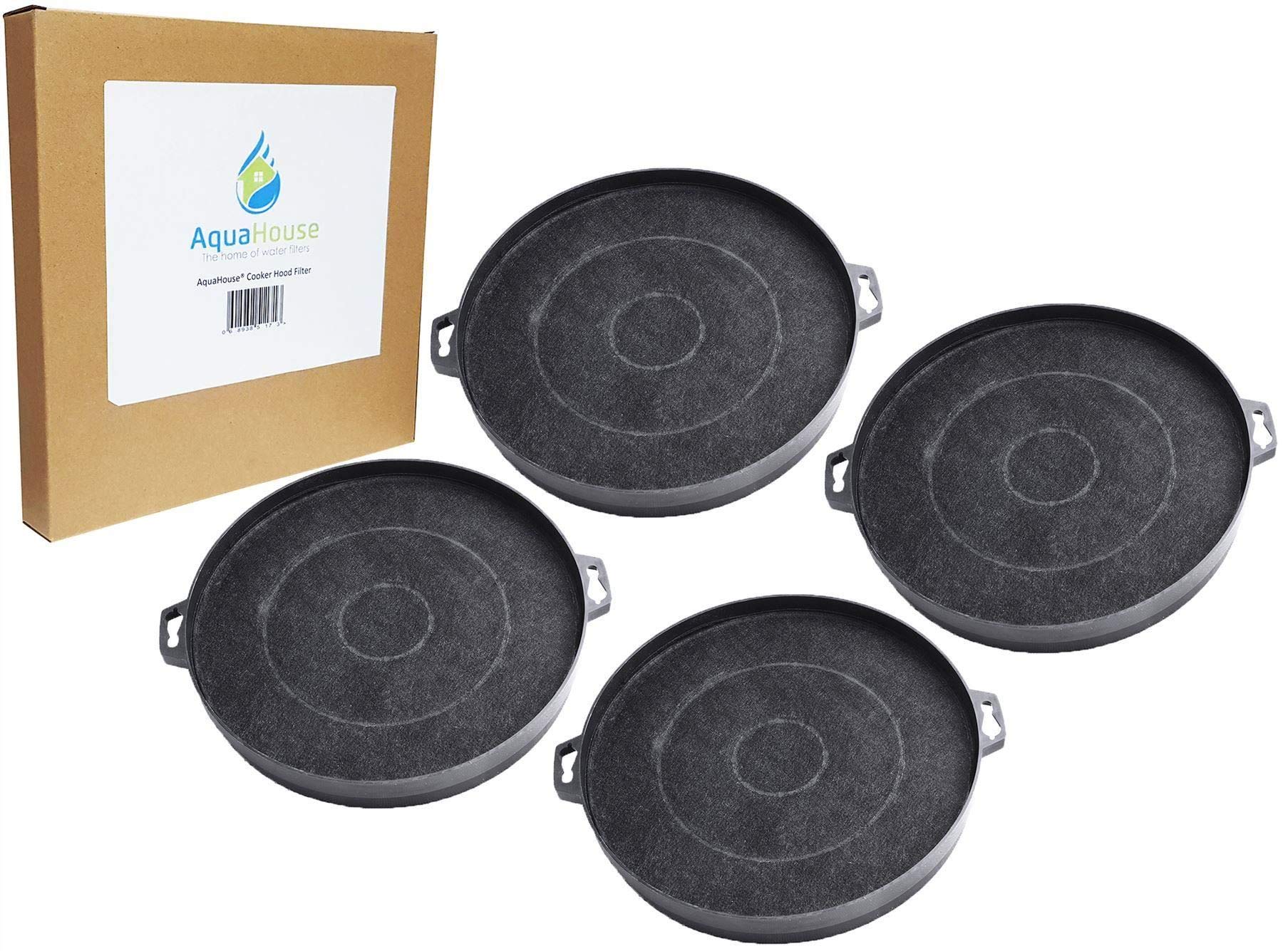 AquaHouse Lot de 4 filtres à charbon pour hotte de recirculation Compatible avec toutes les marques de hottes avec filtre de 210 mm de diamètre (CHF02)