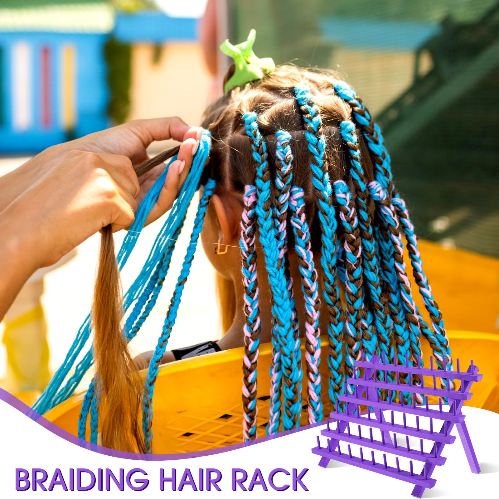 Juexica 19-Piece Hair Braiding Rack and Styling Tool Set