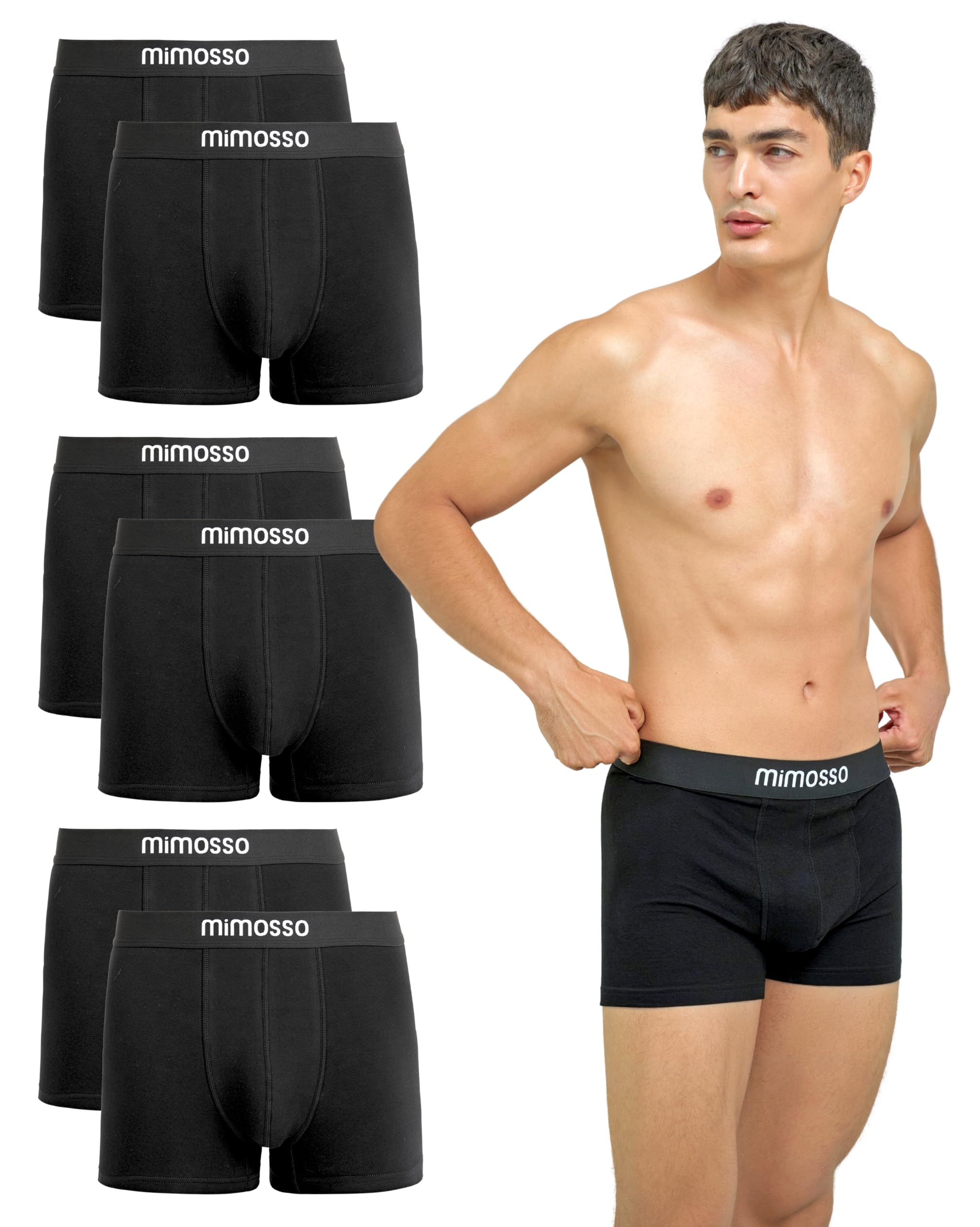 mimosso Herren Boxershorts 6er Pack - Bequeme Unterwäsche au