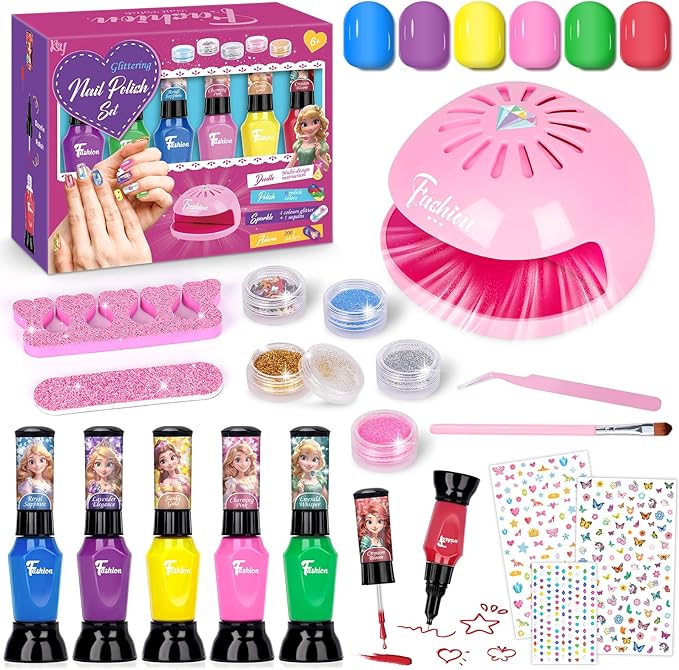 Celecstan Children's Nail Polish Kit with Nail Dryer