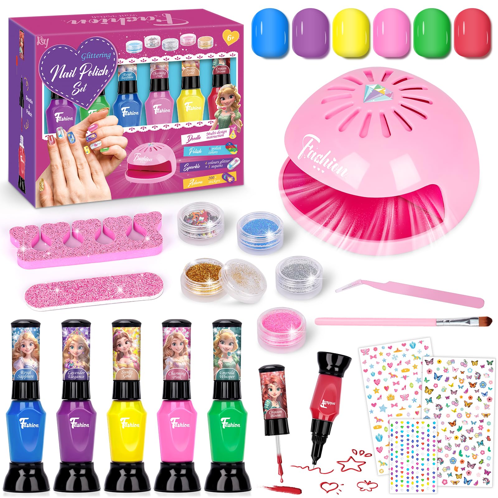 Celecstan Nagellack Kinder, Geschenke für Mädchen 6 7 8 9 10 Jahre, Spielzeug ab 6-12 Jahre mädchen, Kindernagellack Ungiftig Waschbar Geburtstagsgeschenk Kinder Nagelstudio Set