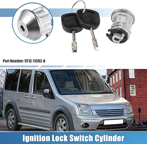 Miniatura 2 de uxcell No.9T1Z-11582-A Interruptor de encendido Cilindro de bloqueo con 2 llaves para Ford Transit Connect 2.0L L4 Gas 2010-2013 NO Transpondedor