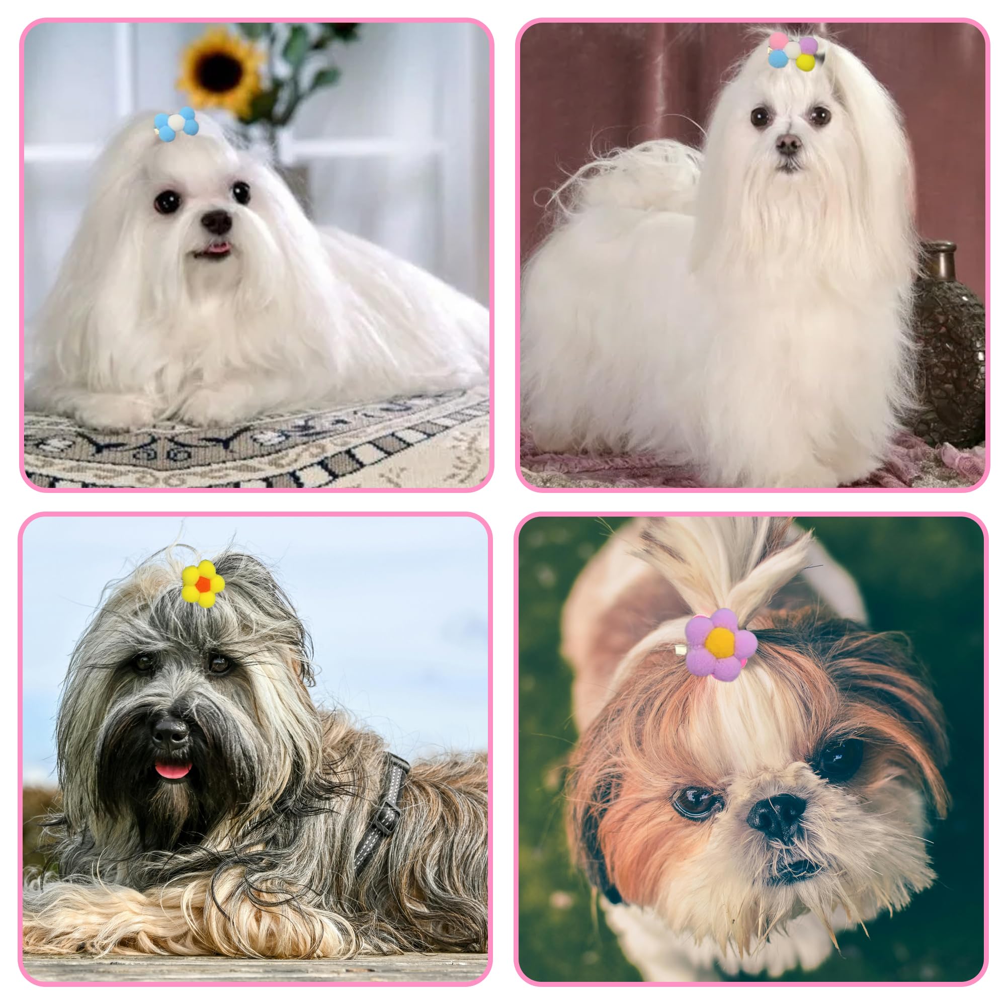 DHER 10 Pieces Dog Hair Clips Pet Hair Bows Pet Hair Clips Small Animal Hair Clips Super Cute Dog Headdress Cute Cat and Dog Party Supplies (C) - Image 4