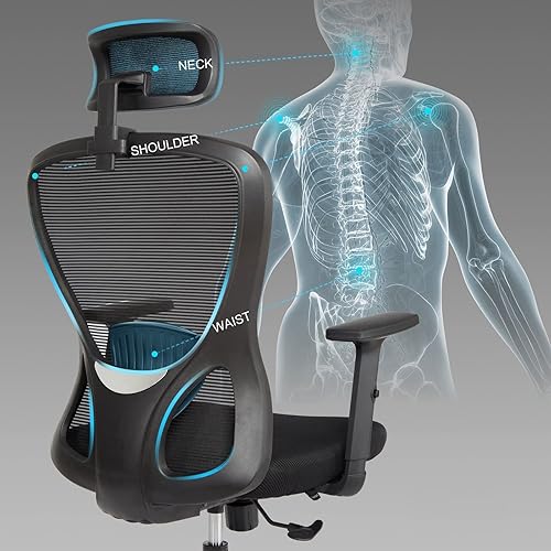 Miniatura 6 de XDASH Office Chair Armless Mesh Office Chair Black Swivel Lift Executive Computer Chair Bureaucrat Chair Mesh Fabric Computer Armchair Office Staff