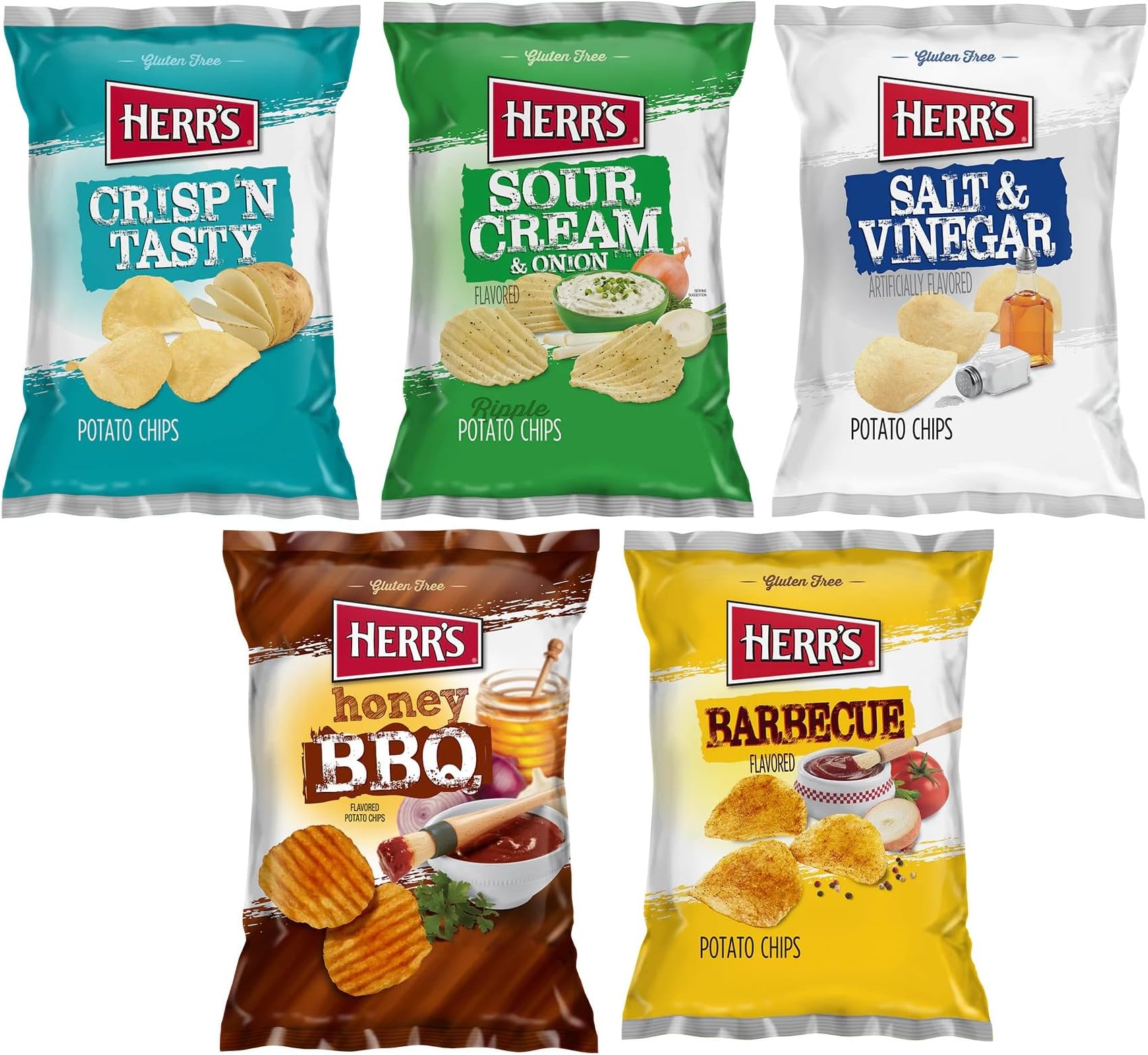 Amazon.com: Herr's Potato Chips, Crisp 'n Tasty, 1-Ounce Bags (Pack of 42)
