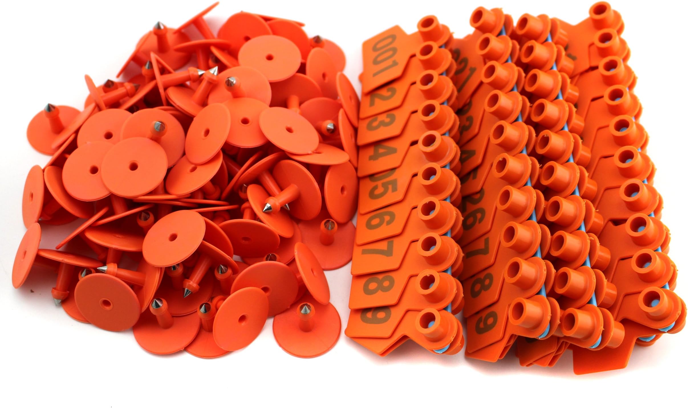 Orange 1-100 Number Plastic Livestock Ear Tag Animal Tag for Goat Sheep Pig