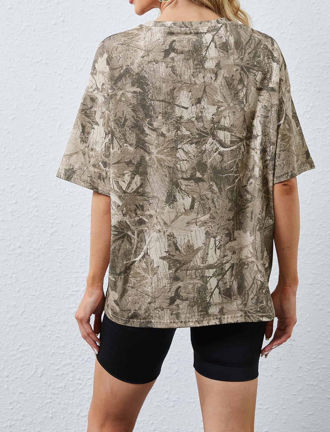 Camo Print Oversized T Shirts for Women Short Sleeve Graphic Print Crew Neck Baggy Shirts Cute Tunic Tee Tops - Image 4