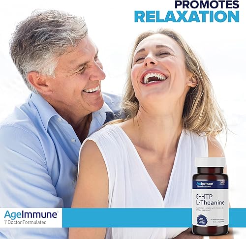 Miniatura 9 de Fórmula Serenity para aliviar el estrés para adolescentes y adultos con 5-HTP, L-teanina, vitamina B6, vitamina B12, magnesio. 60 cápsulas