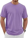 TACVASEN T-shirt casual d'été T-Shirt en coton homme Col rond Manches courtes Tee Classic Basic T-shirt