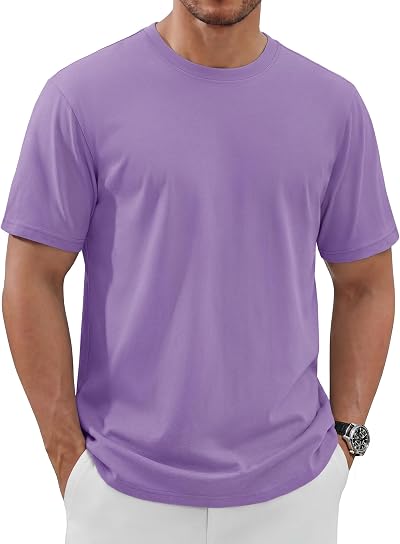 TACVASEN Mens Cotton T Shirt Casual Summer Tshirt Crew-Neck Short Sleeve Soft Tee Classic Basic T-Shirt