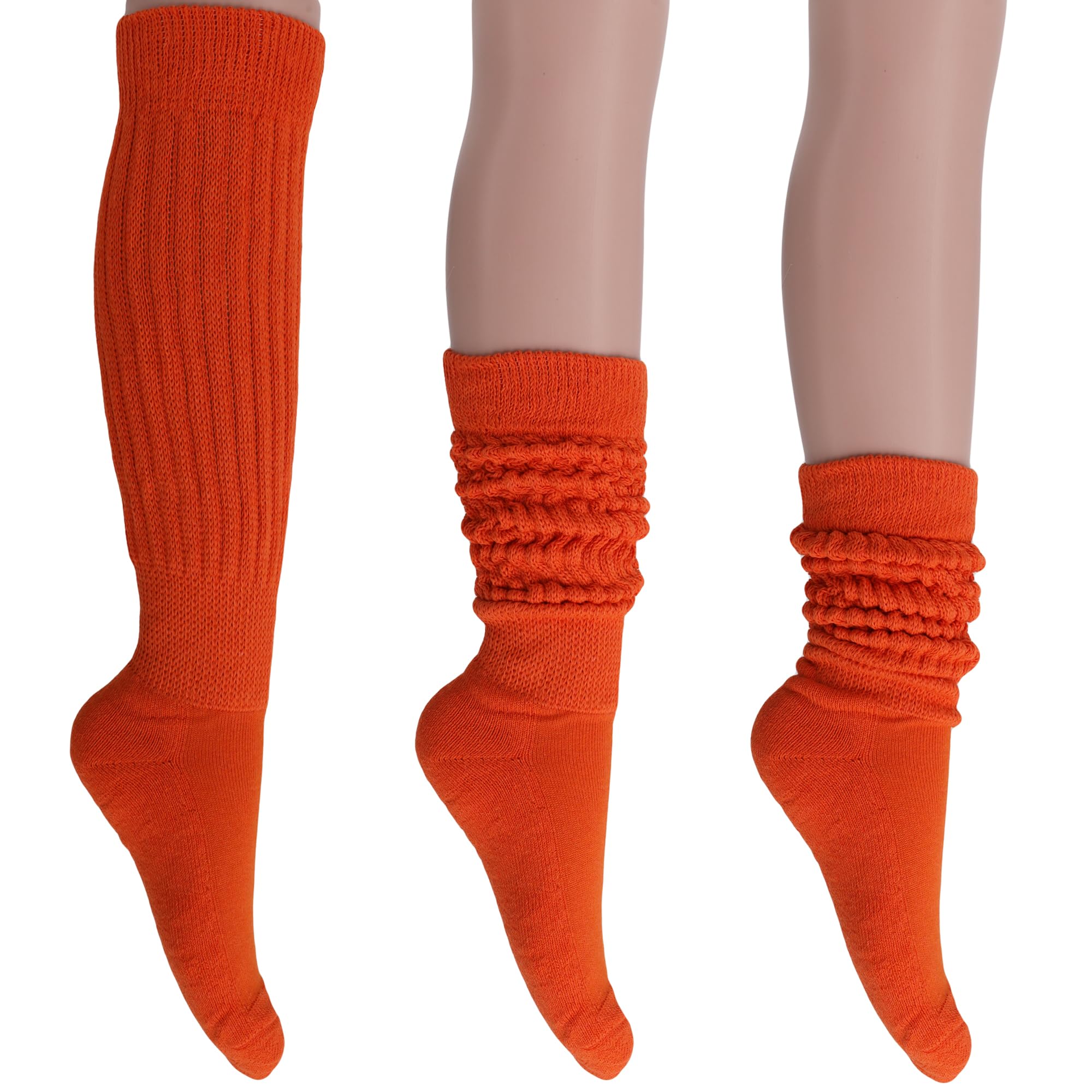 AWS/American Made Slouch Socks Cotton Scrunch Knee High Extra Long and Heavy Socks