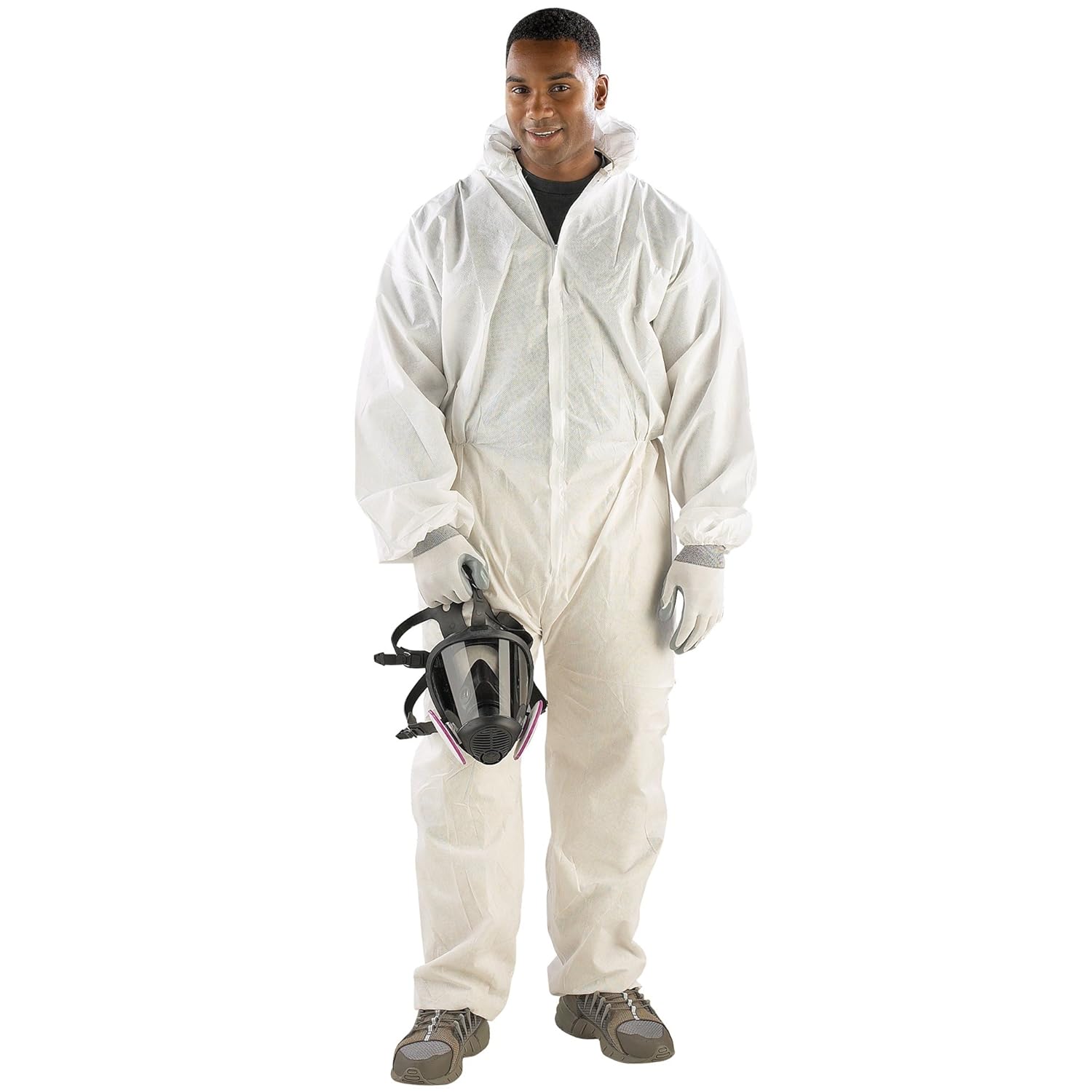 Galeton 9912CS-L Safe N' Clean Coverall with Hood, Elastic Wrists & Ankles, Case of 25, Large