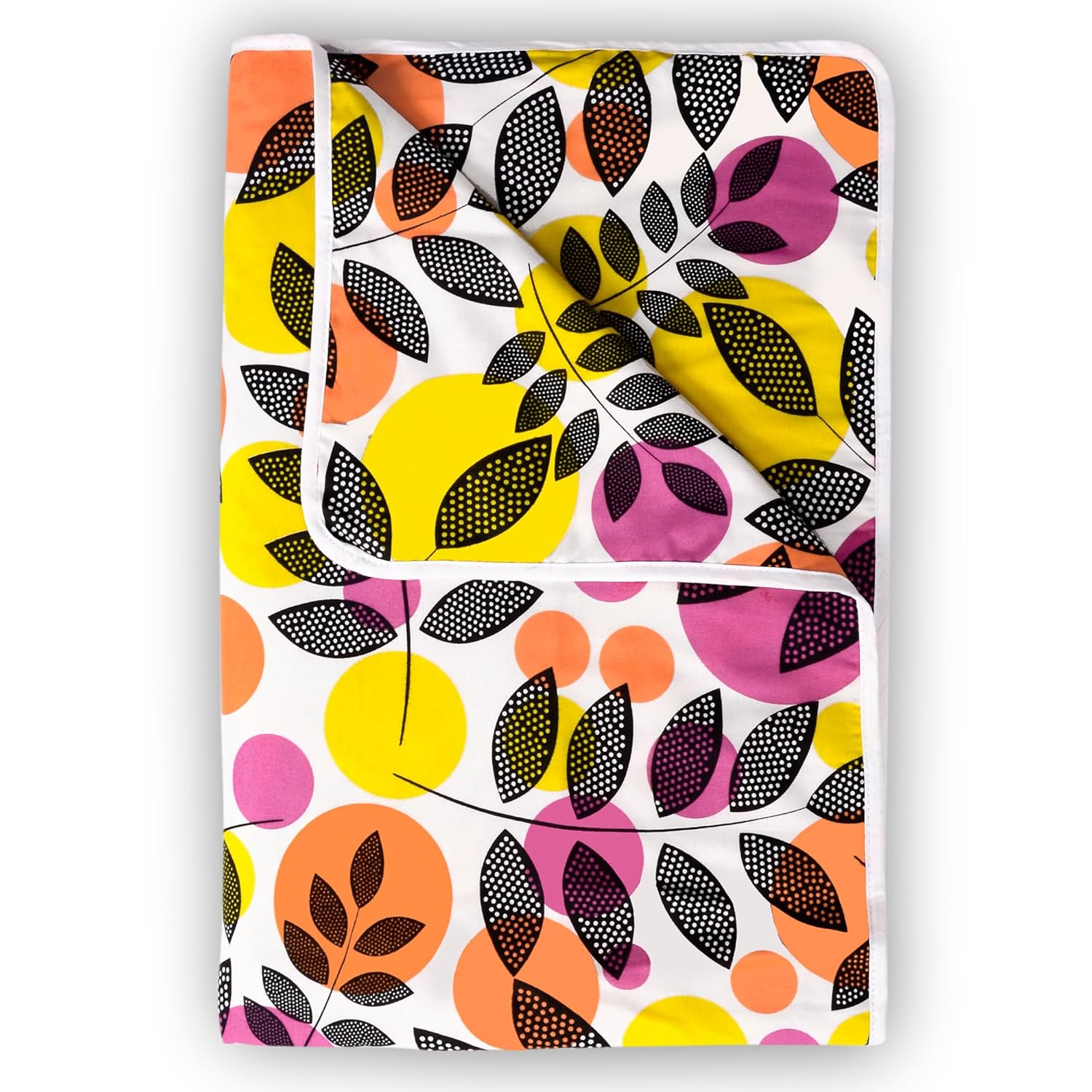 Divine Casa Glace Cotton 120 GSM Reversible Lightweight Printed Double Bed AC Dohar Blanket Quilt – Yellow Pink| TC – 120