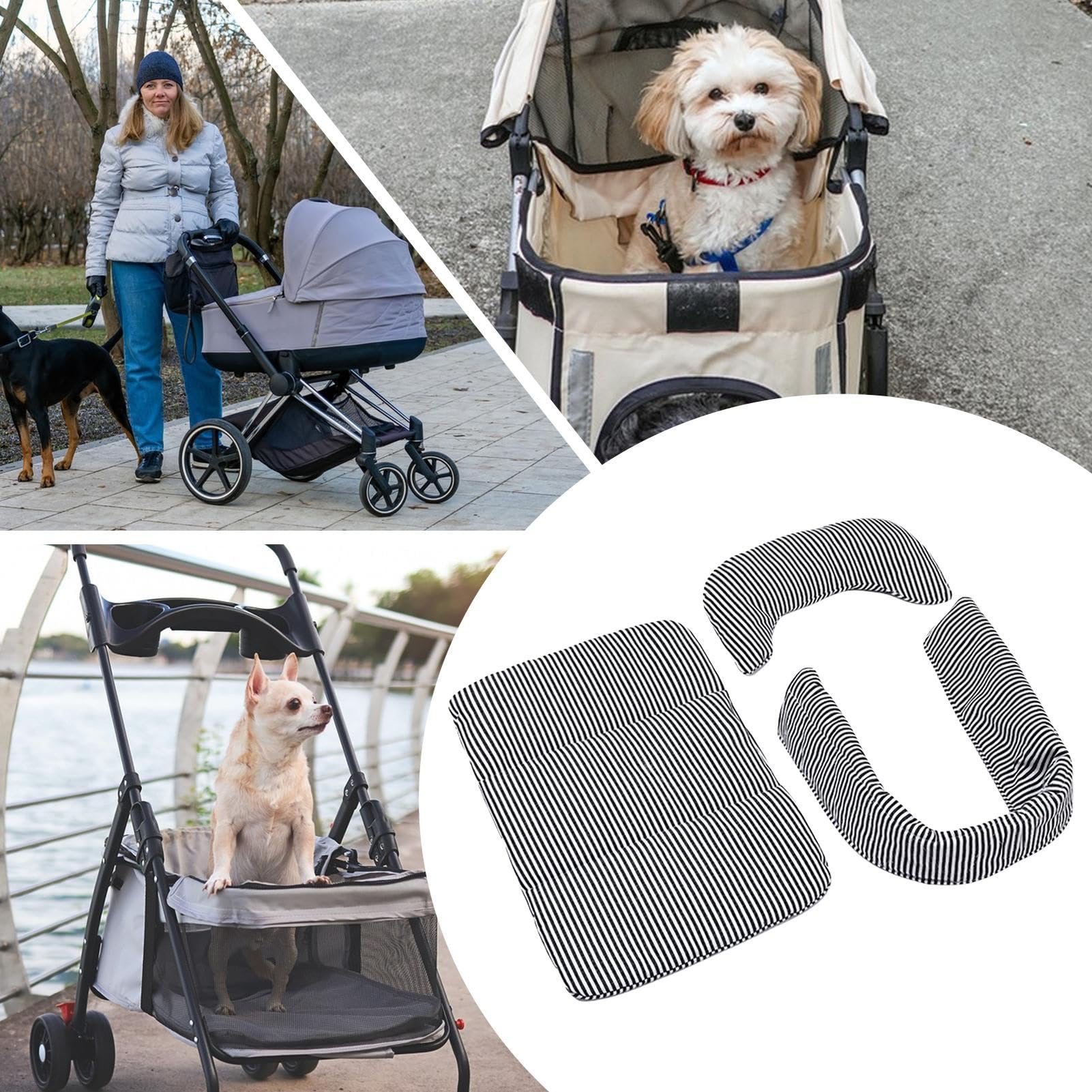 Cuscino per Passeggino per Cani Fodera Cuscino Antiscivolo Tappetino Cuccia