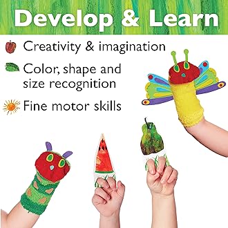 Creativity for Kids The Very Hungry Caterpillar Story Puppets: Sock Puppet Kit for Toddlers from The World of Eric Carle, Crafts for Kids Ages 3-5+
