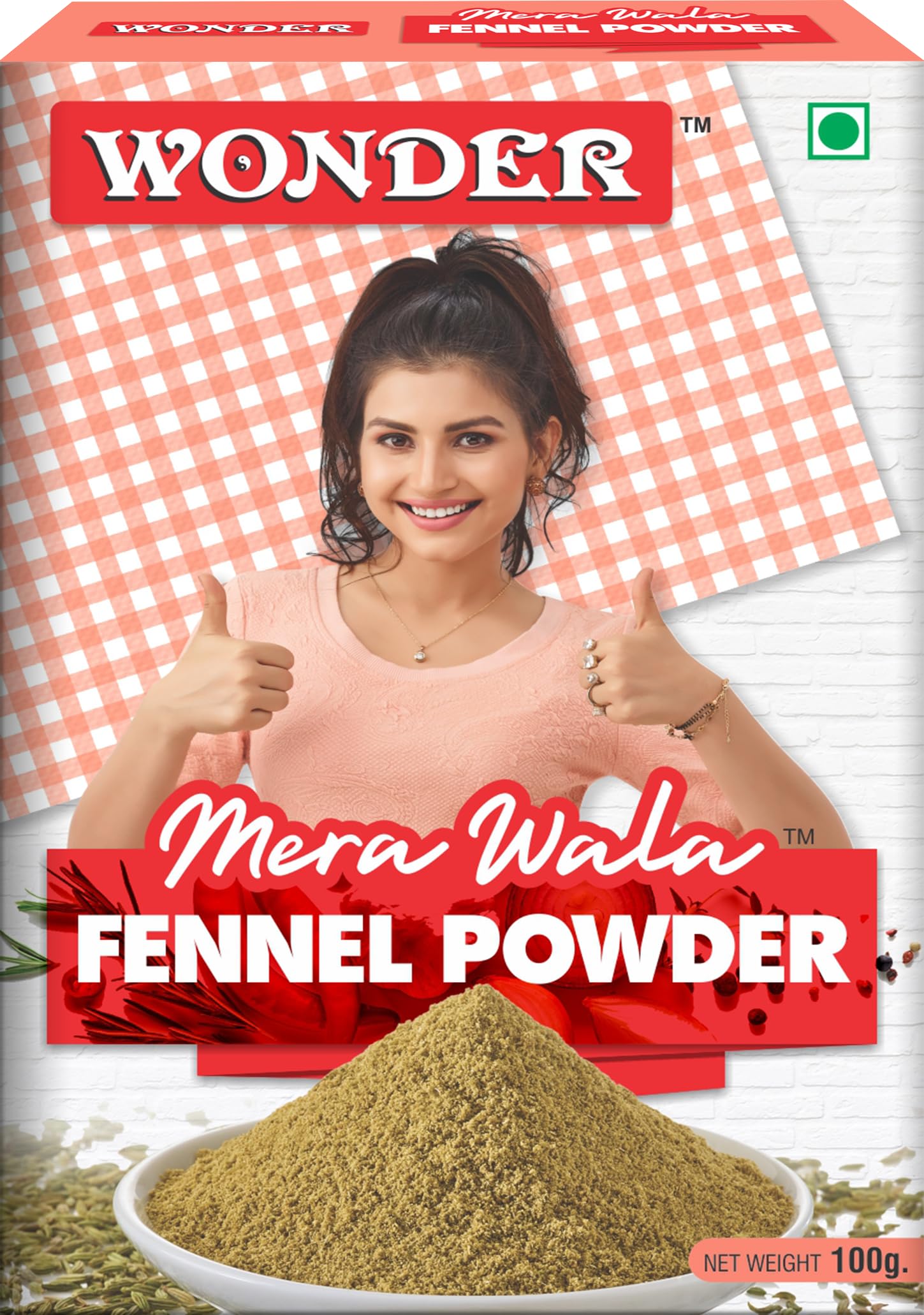 WONDER Mera Wala Fennel Powder, (100 Gm) / Saunf/Sounf/Souff Powder, 100% Natural & Fresh Variyali Powder, No Artificial Flavour & Colour Added