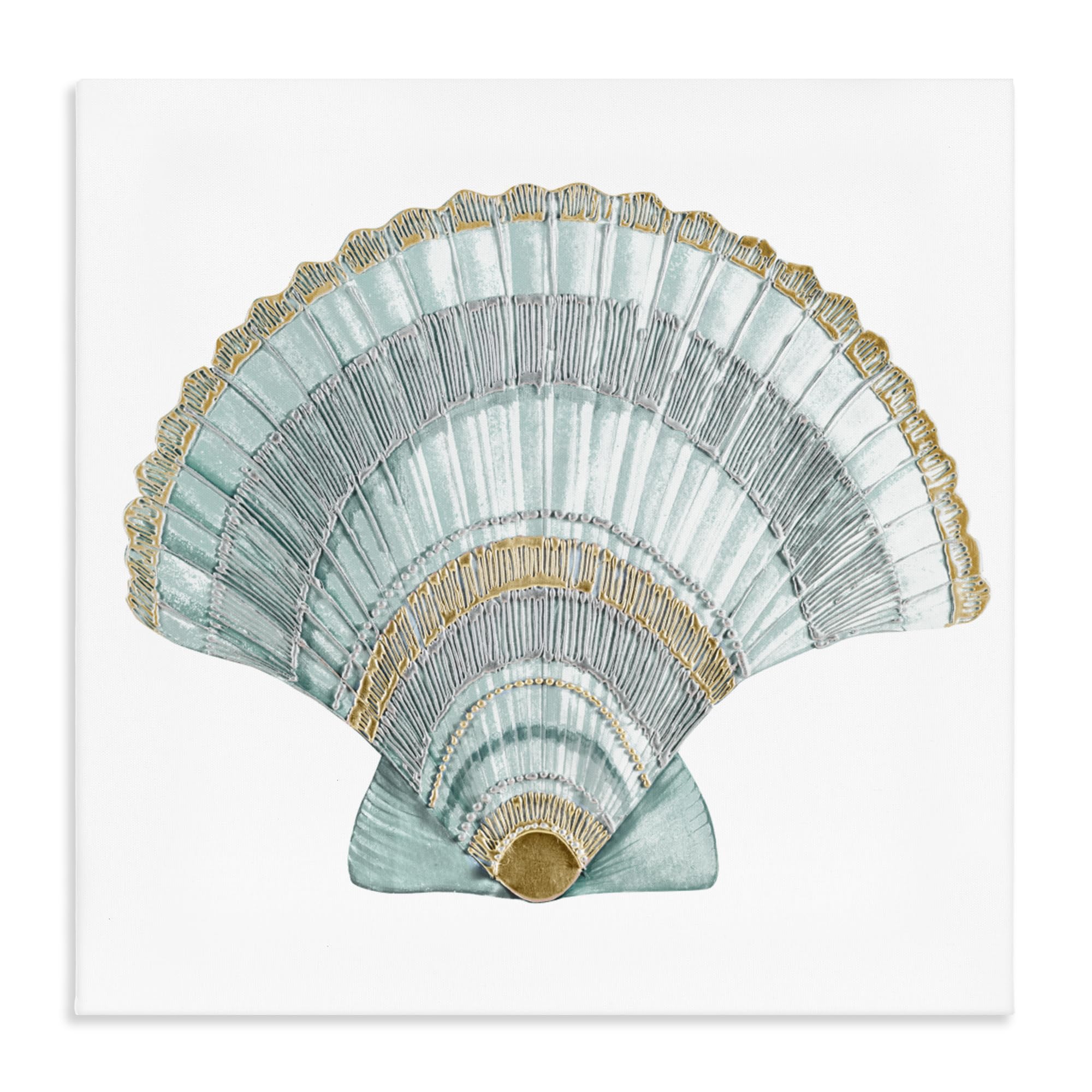 Stupell Industries 'Regal Shells Scallop', Canvas Art, 17 x 17 Inches, Easy to Hang and Sturdy, Made in USA, by Lorenzo Collective