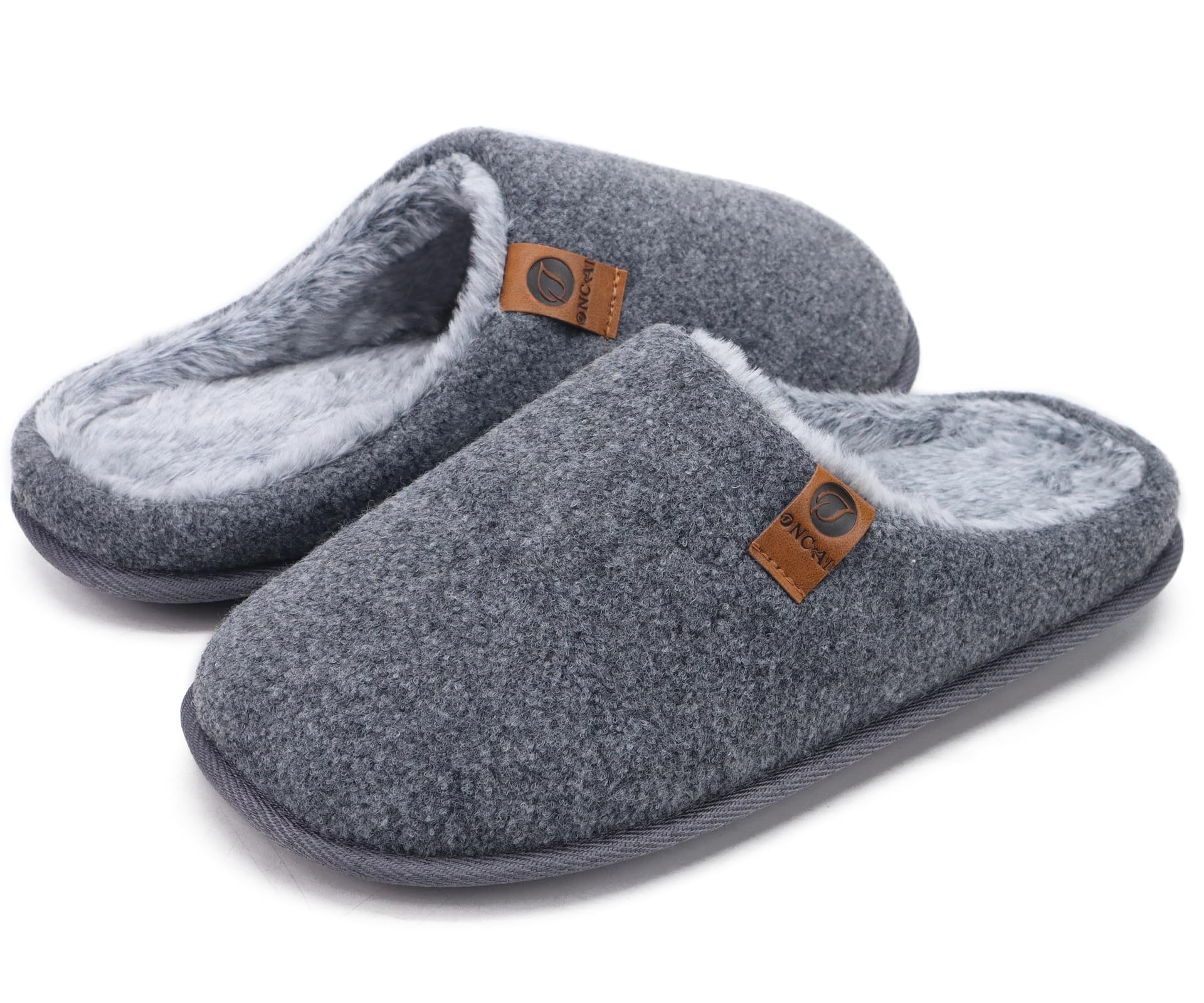 ONCAI Pantofole da Uomo Invernali, Comoda Memory Foam Calde Scarpe da Casa in Lana Con Suola Antiscivolo Taglia 40-49 EU