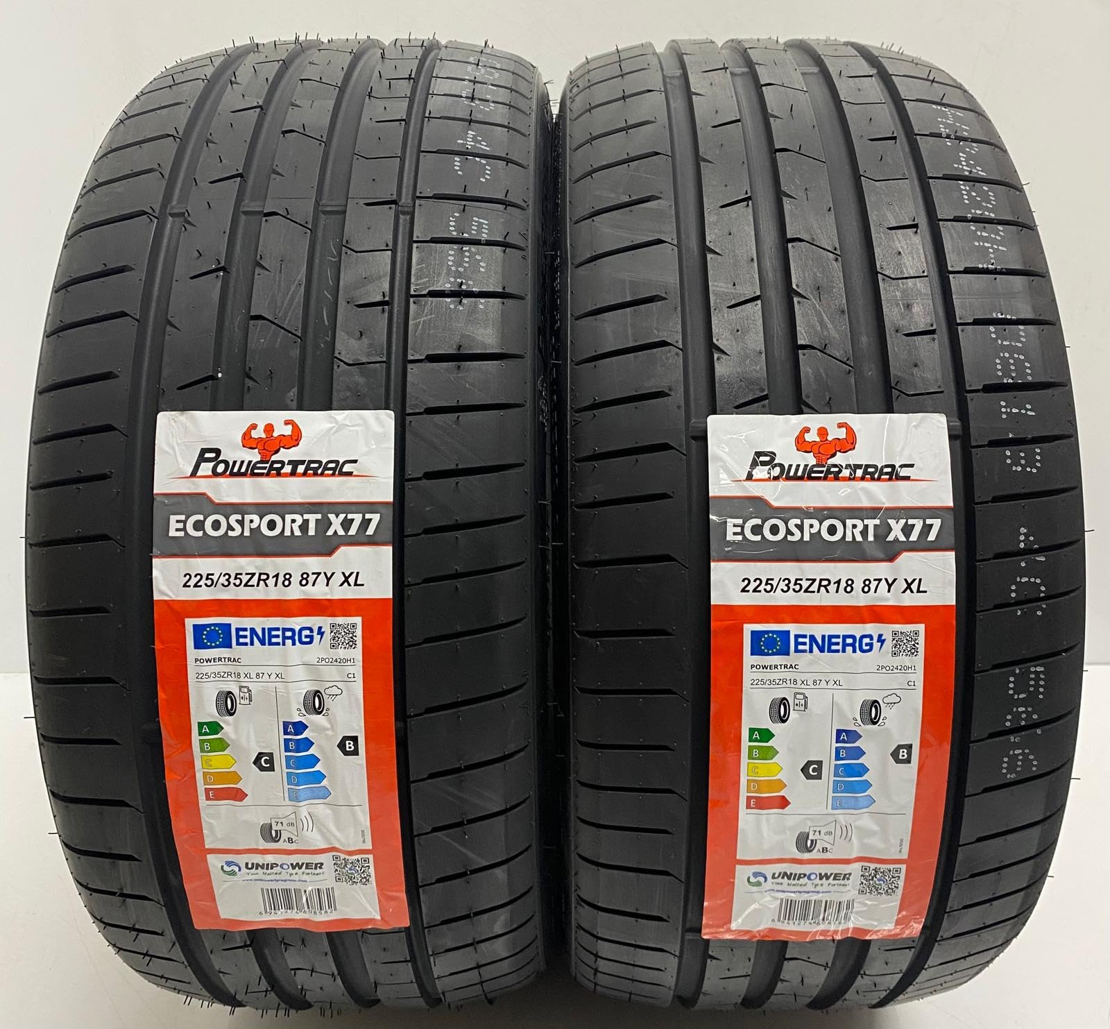 2 X 225 35 18 POWERTRAC 87Y XL EXTRA LOAD 2253518 225/35ZR18 AMAZING C & B RATED LABELS M+S TYRES