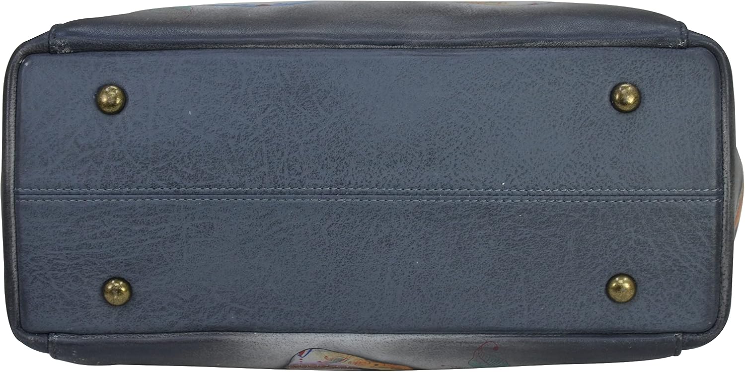 Anuschka Women’s Leather Satchel – Hand-Painted Genuine Leather Handbag with Detachable Strap for Everyday Use - 690, Satchel