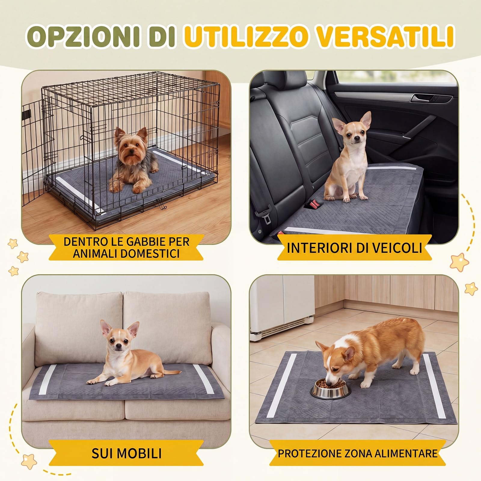 GYMAX Tappetini Igienici per Cani al Carbone, Traversine Cani per Igieniche Antiodore con 6 Strati a Prova di Perdite e Superficie ad Asciugatura Rapida per Addestramento, 150 Pezzi, 60 x 60 cm