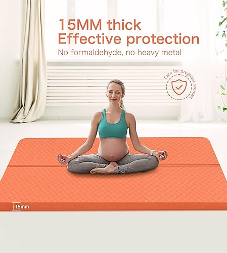 Miniatura 7 de nuveti Large Exercise Mat - 15mm20mm30mm Thick Yoga Mat  Workout Mat for Fitness, Yoga, Pilates, Stretching & Floor Exercises for Women & Men with