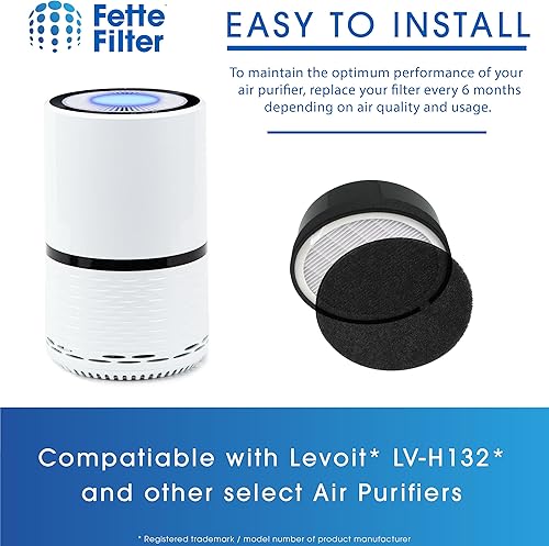 Miniatura 6 de LV-H132-RF Premium H13 True HEPA Filtro de repuesto compatible con el purificador de aire Levoit LV-H132. También compatible con otros purificadores