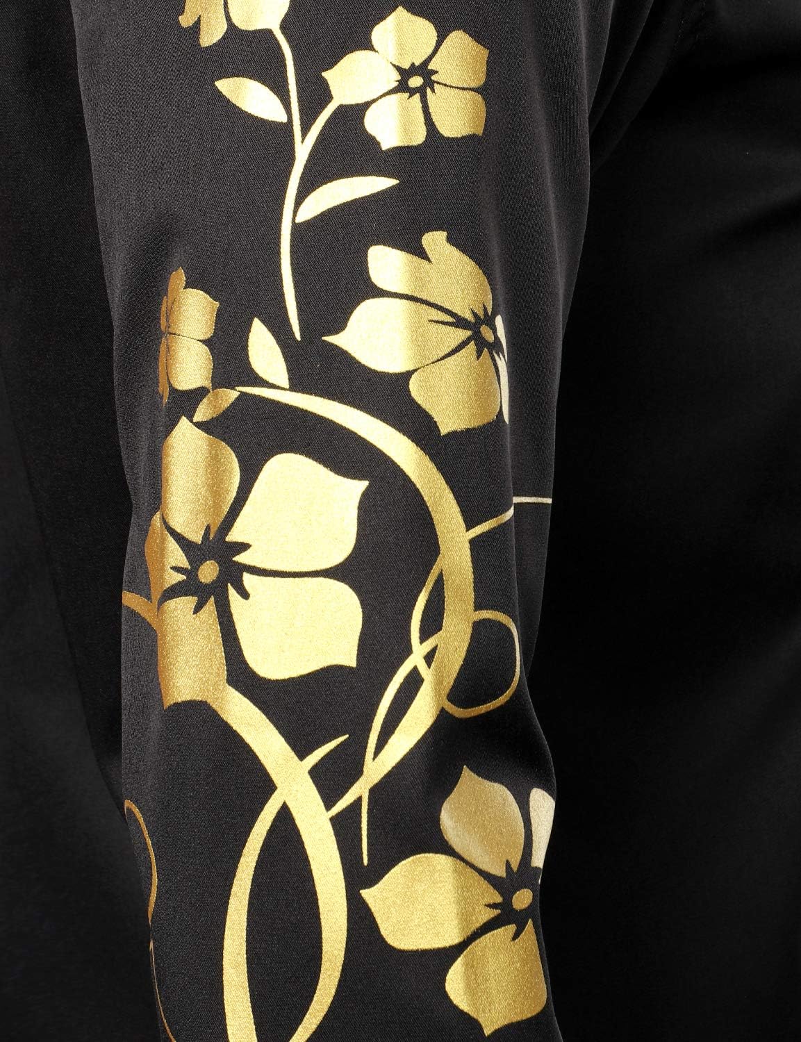 ZEROYAA Men's Hipster Shiny Design Slim Fit Long Sleeve Button Up Party Dress Shirts - Image 6