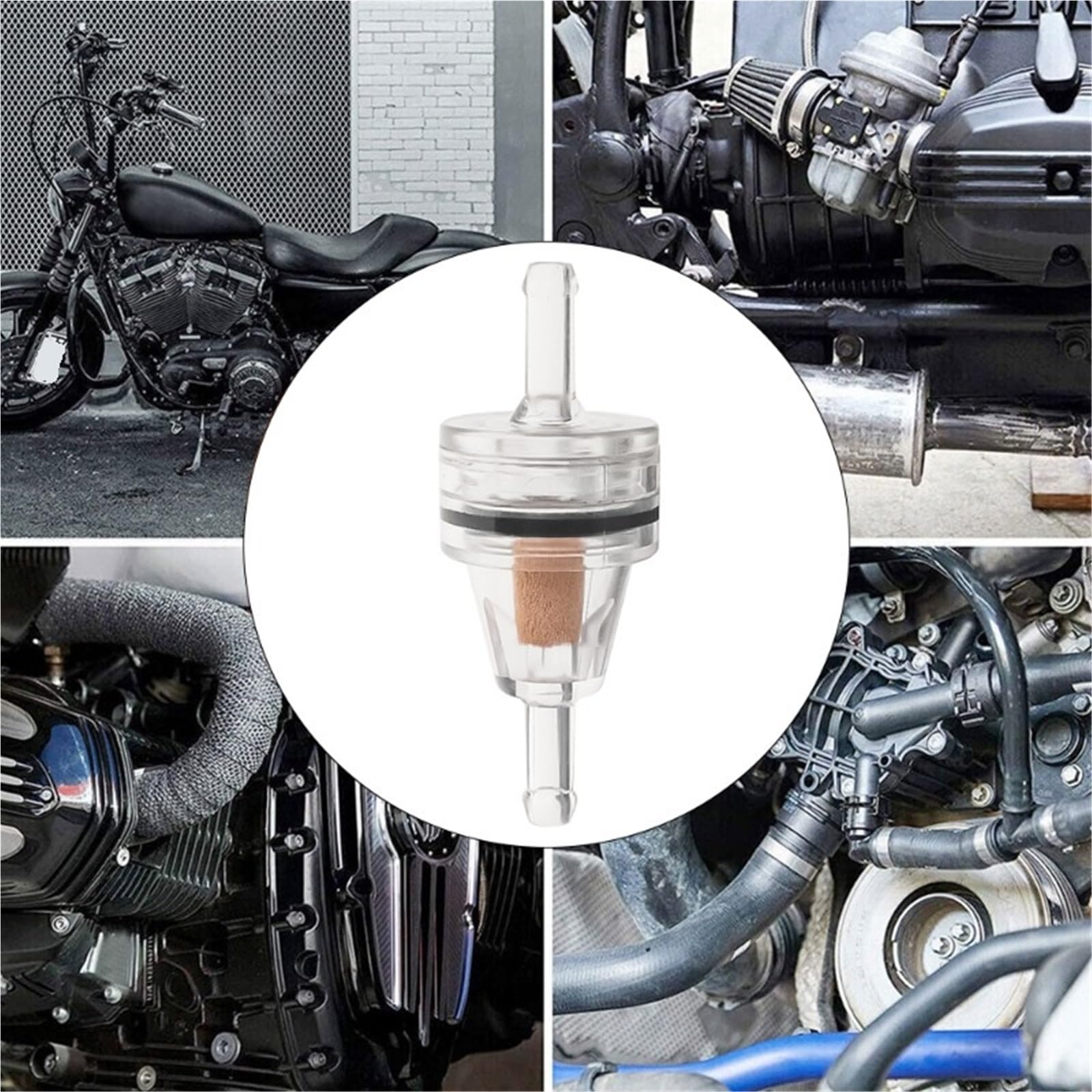 Motocyklowe filtry oleju Motocyklowy filtr benzynowy z rdzeniem miedzianym Uniwersalny filtr paliwa do samochodów motocyklowych z rzędem benzyny Filtr oleju(20pcs)