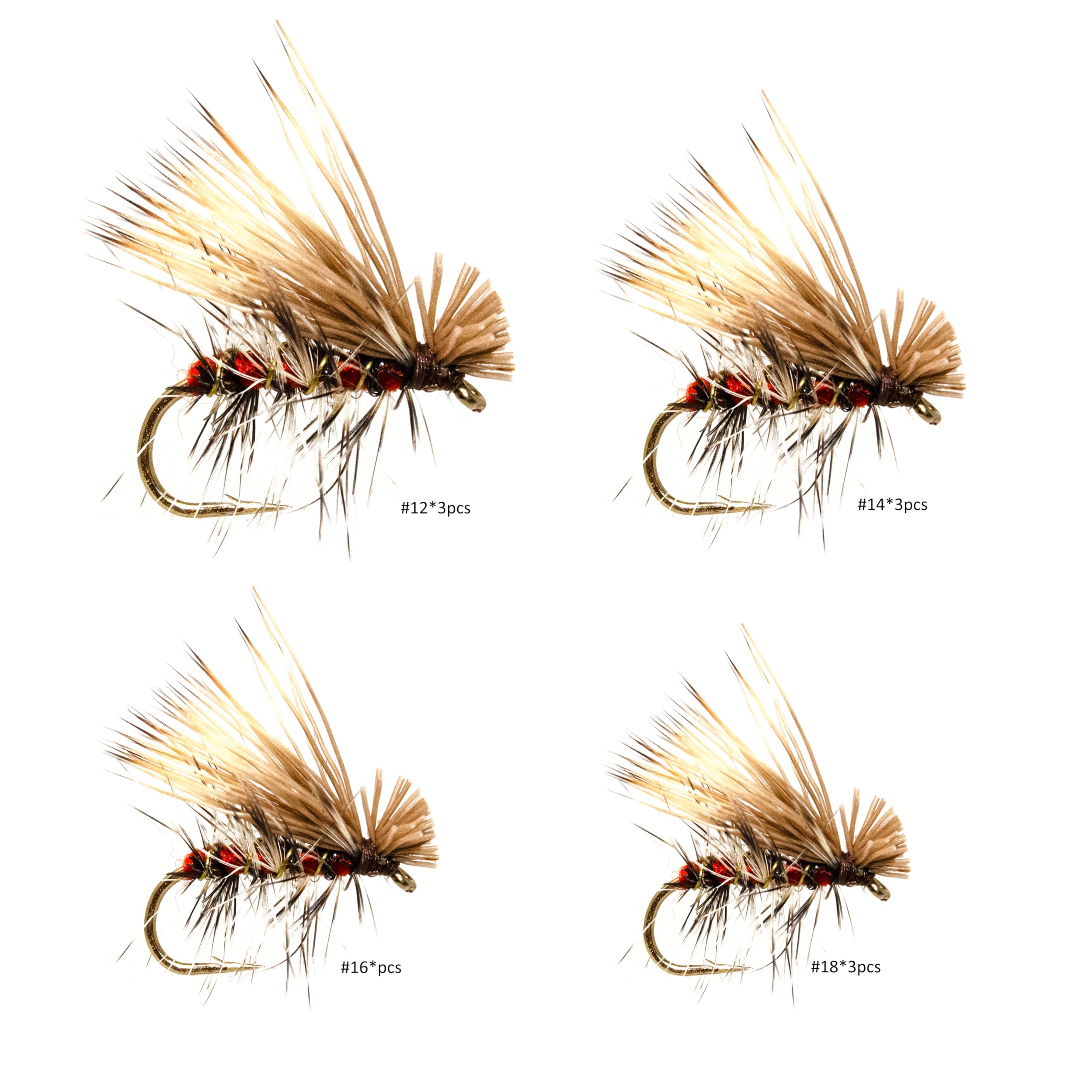 Outdoor Planet 12/24 Fly Fishing Flies Kit Fly Assortment, Dry Flies Wet Flies Streamers Nymphs Flies, Fly Fishing Assortment Kit for Bass Trout Salmon Fishing