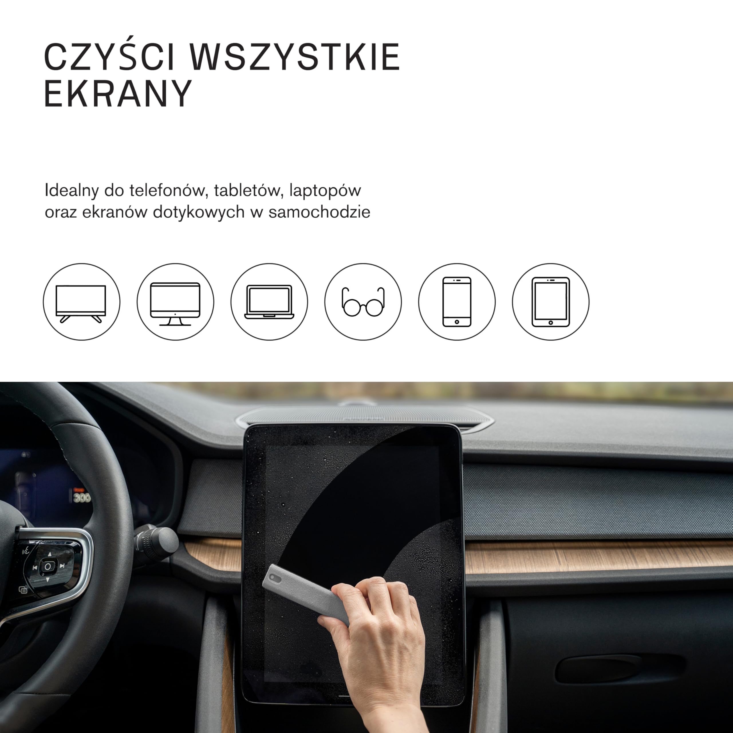 am Zestaw do czyszczenia ekranów – zestaw 2 i 3 szt. + refill 200 ml – screen cleaner do smartfona, tabletu, laptopa i auta – spray z mikrofibrą (szary, 3 szt.)