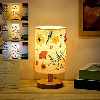 Hortsun Pressed Flower Lamp Vintage Table Small Lamp Cottagecore Decor B...