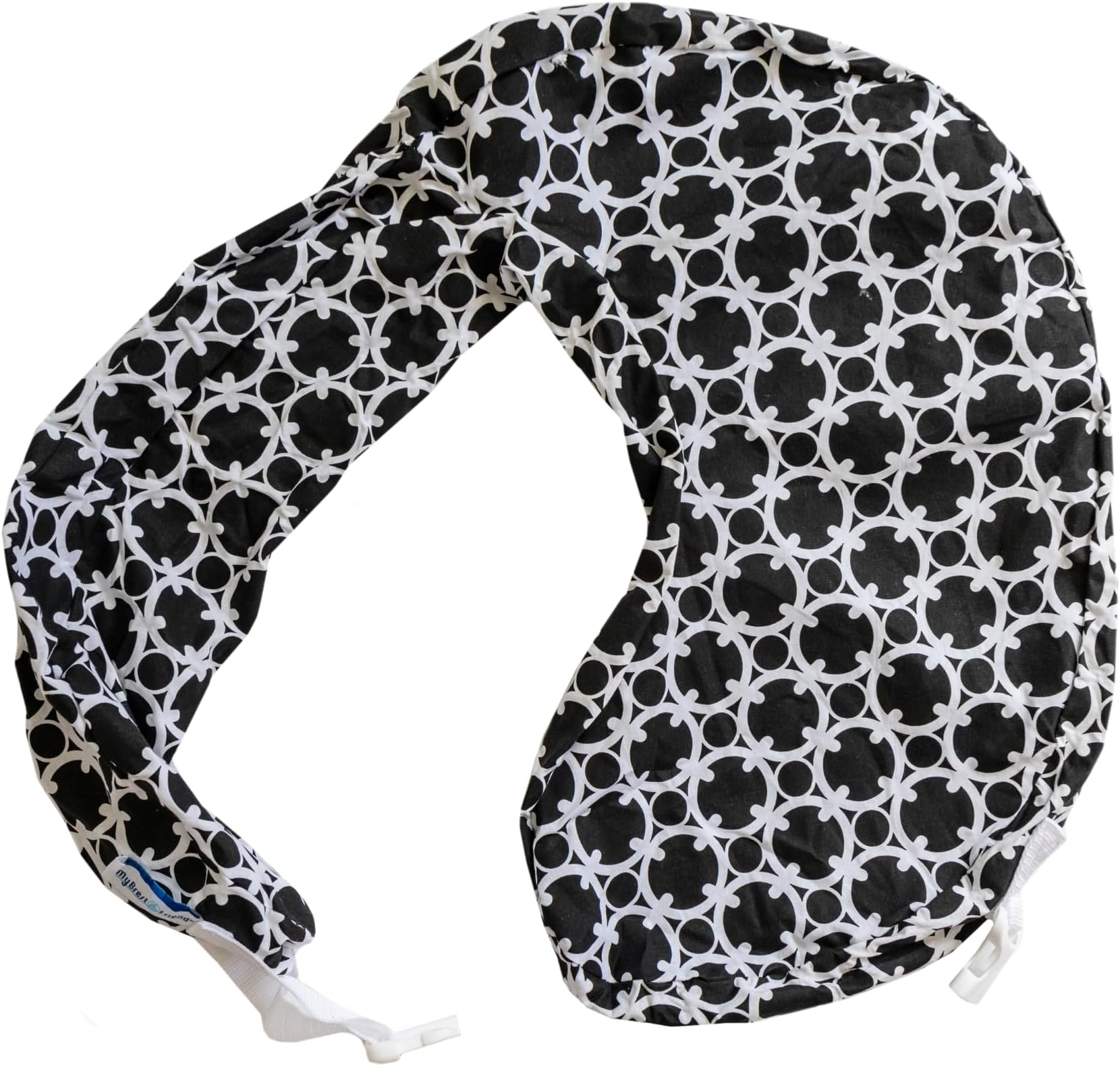 My Brest Friend 100% Cotton Nursing Pillow Original Slipcover – Machine Washable Breastfeeding Cushion Cover - Pillow not Included, Black & White Marina