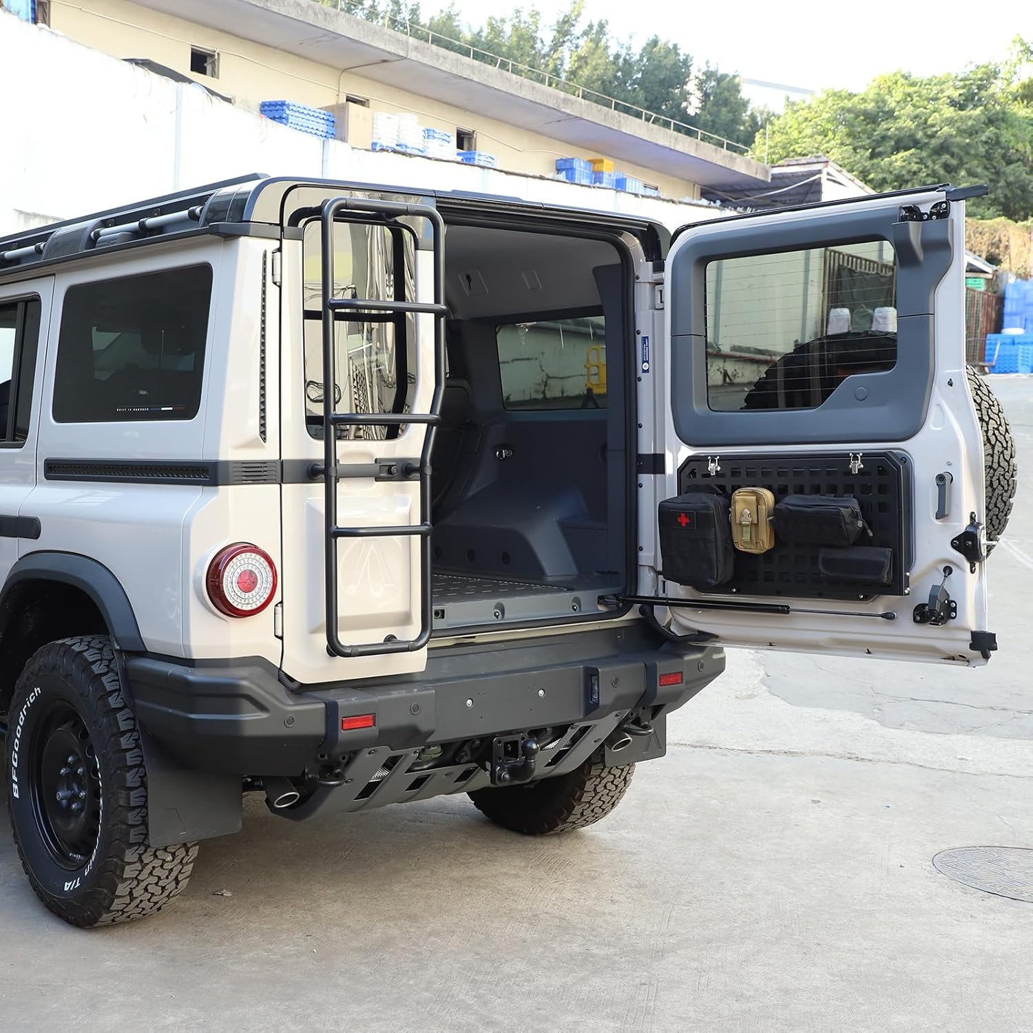 Tailgate Cargo Storage Rack Shelf for INEOS Grenadier 2020-2025 Accessories Foldable Luggage Holder Carrier Outdoor Camping Desk Table Rear Door Multifunctional Organizer Mount Bracket Aluminum Alloy1