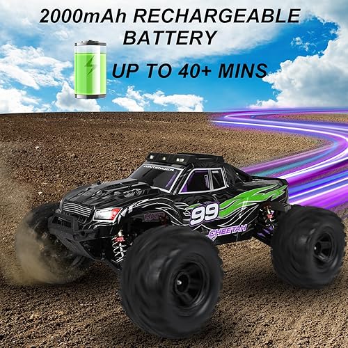 Miniatura 2 de Coche de control remoto de alta velocidad a escala 110 para adultos, 4WD todo terreno, todoterreno, impermeable, monstruo, grande, camión RC de