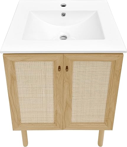 Vista 288 de Swiss Madison Classe - Lavabo de baño de roble de 24 pulgadas incluido