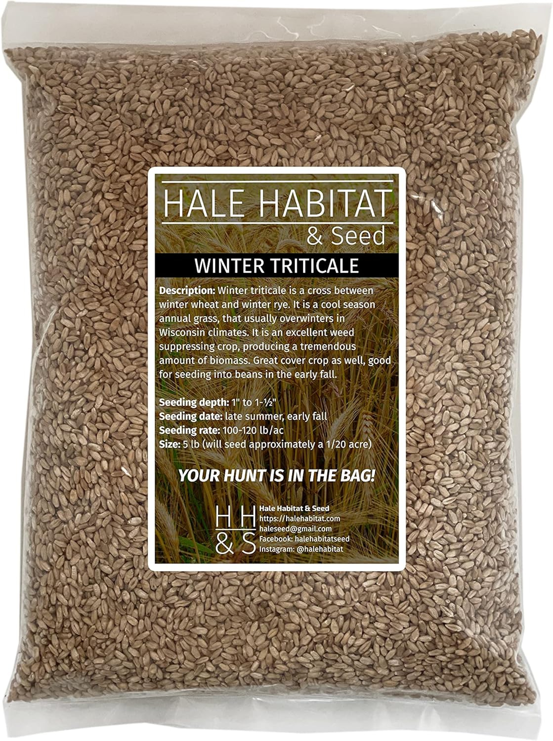 Hale Habitat & Seed Winter Triticale Food Plot Seed, 5 lbs