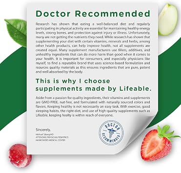 Lifeable Vitamin B Complex Gummies for Adults | with Vitamin C | Great Tasting Vitamin B Gummies | for Energy and Nerve System | Vegan B Complex Vitamins for Women, Men | 90 Gummies