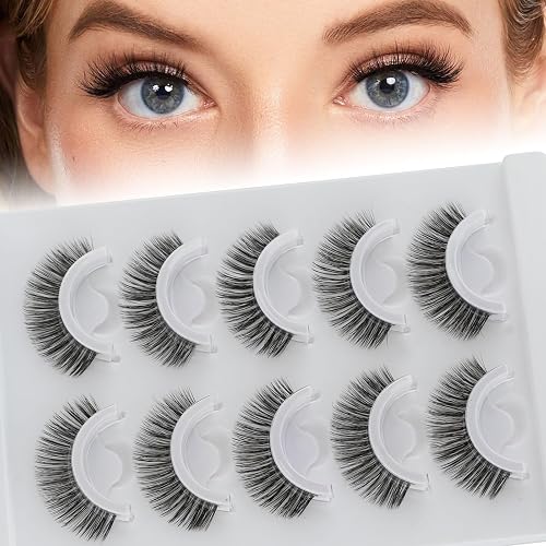Selbstklebende Wimpern 5 Paar Press On Lashes ohne Kleber Wiederverwendbare Küns