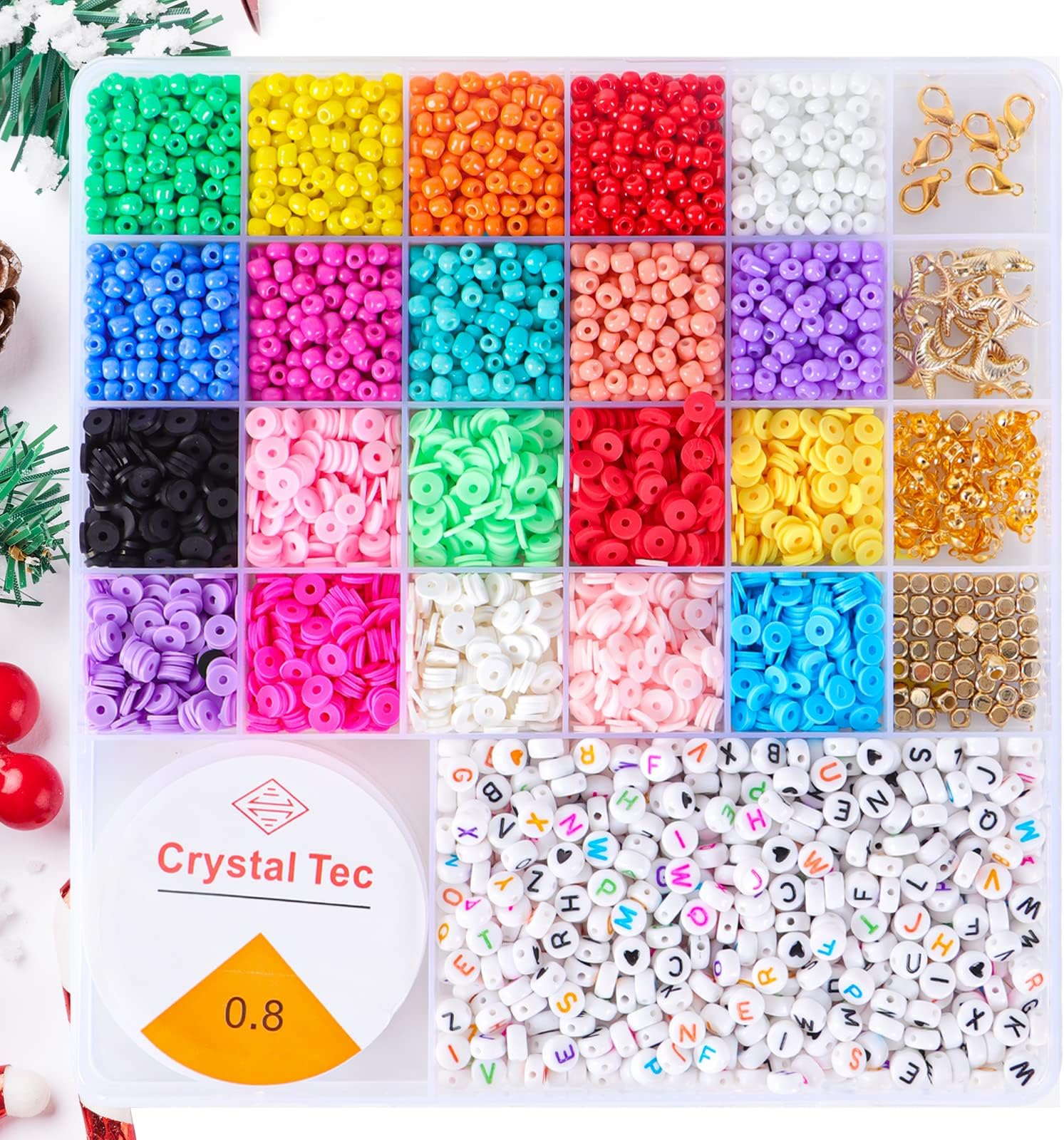 6000 Pcs Clay Beads for Bracelet Making Letter Beads,Handmade Kits for Jewelry Making Bracelet Beads Necklace Earring Finding DIY Crafts