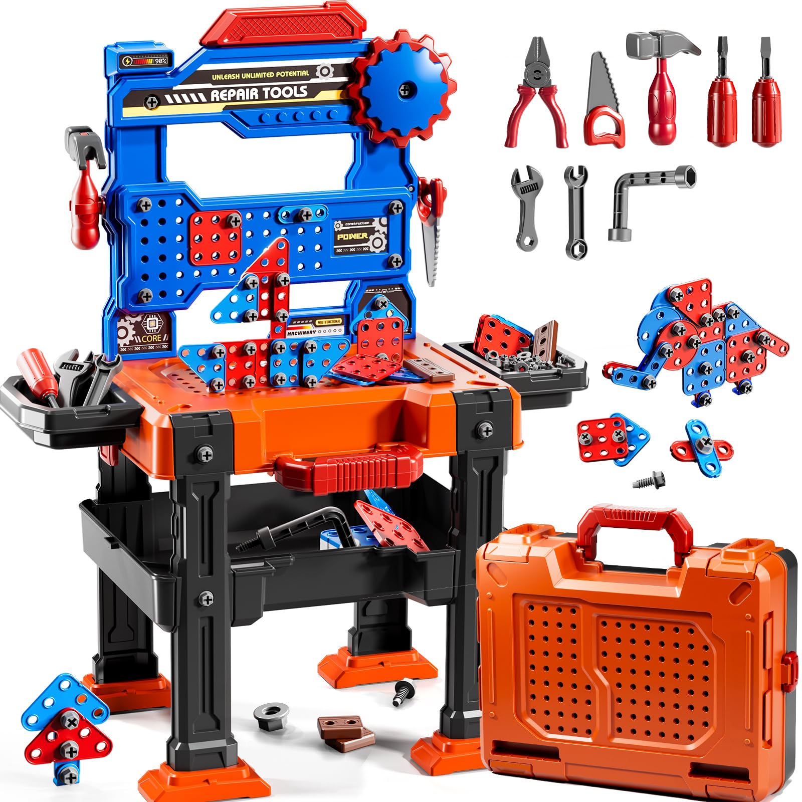 Amazon.com: KIZONLY Kids Tools Toy Sets for Aged 3 4 5 6 7 8, 2 in